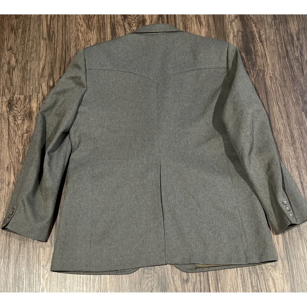 VINTAGE Circle S Blazer Brown Grey Sport Coat Jacket Ranch Western 44R See Pics